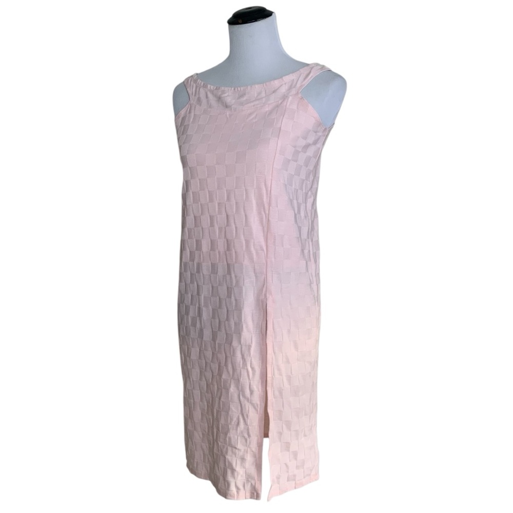 Urban Outfitters NWT Pink Checkered Sleeveless Mini Dress Boat Neck Size Medium